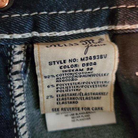 Miss Me Women's Dark Blue Boot Cut Jeans with Embellished Pockets - Picture 4 of 5